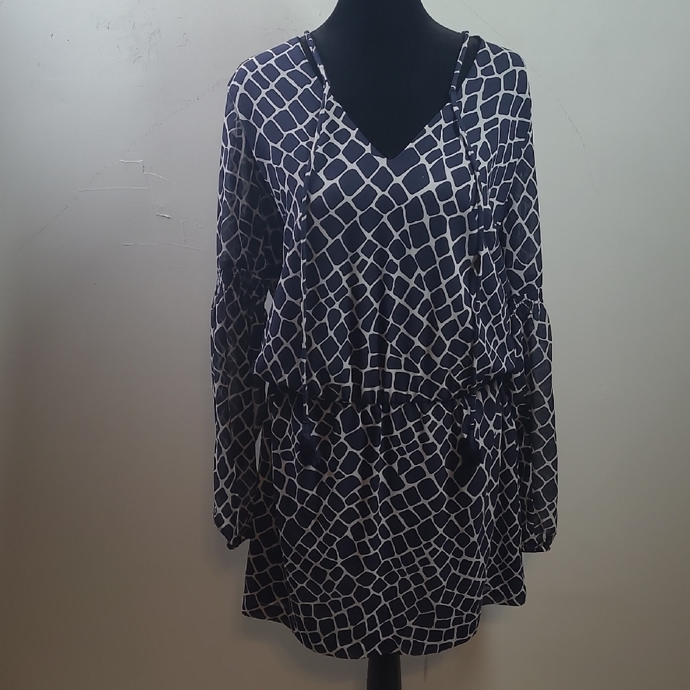 MICHAEL Michael Kors Navy and Cream Dress